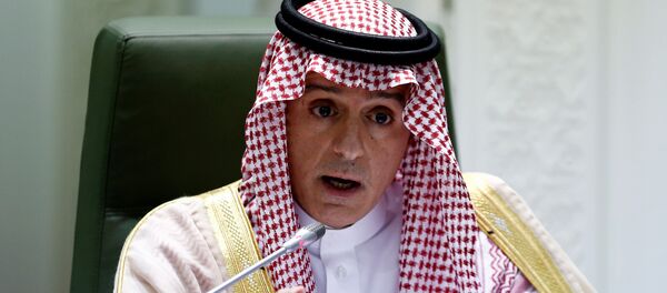 وزير الخارجية السعودي عادل الجبير يتحدث خلال مؤتمر صحفي في وزارة الخارجية في الرياض وزير الخارجية السعودي عادل الجبير يتحدث خلال مؤتمر صحفي في وزارة الخارجية في الرياض - سبوتنيك عربي