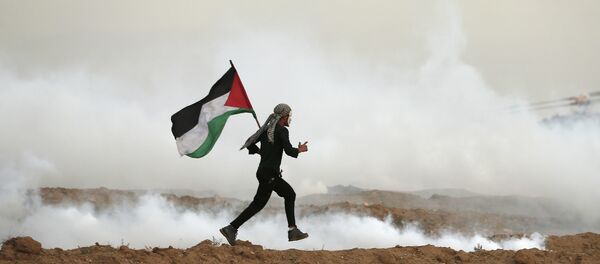 فلسطيني يركض بالقرب من الحدود بين قطاع غزة وإسرائيل، 16 نوفمبر/ تشرين الثاني 2018 فلسطيني يركض بالقرب من الحدود بين قطاع غزة وإسرائيل، 16 نوفمبر/ تشرين الثاني 2018 - سبوتنيك عربي