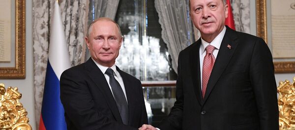 الرئيس الروسي فلاديمير بوتين والرئيس التركي رجب طيب أردوغان خلال اللقاء في اسطنبول، تركيا 19 نوفمبر/ تشرين الثاني 2018 - سبوتنيك عربي