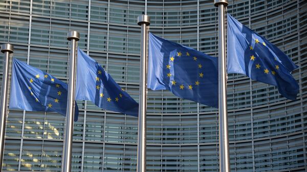أعلام الاتحاد الأوروبي في بروكسل - سبوتنيك عربي