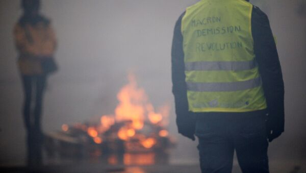 الشرطة تطلق الغاز المسل للدموع خلال اشتباكات مع أصحاب السترات الصفراء - سبوتنيك عربي