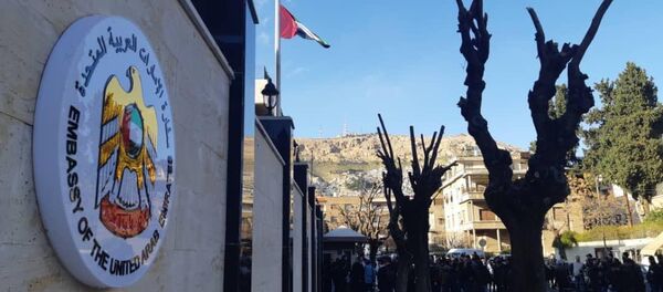 علم الإمارات يرتفع فوق مقر السفارة الإماراتية بدمشق - سبوتنيك عربي