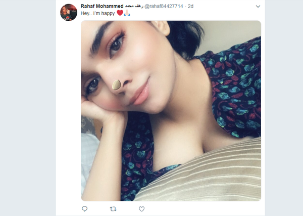 صورة من حساب فتاة السعودية الهاربة رهف محمد على تويتر  - سبوتنيك عربي