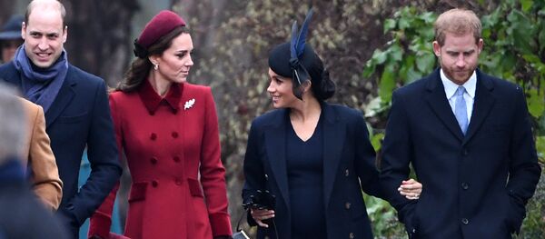 الأمير هاري وزوجته ميغان ماركل مع الأمير ويليام وزوجته كيت ميدلتون - سبوتنيك عربي