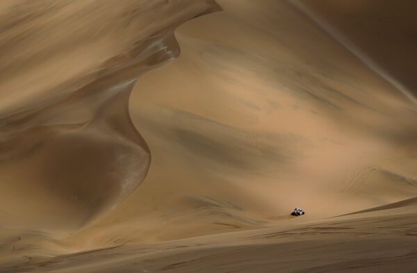 سيارة/ شاحنة SxS خلال المرحلة الخامسة من سباق رالي داكار 2019 بين تاكنا وأريكيبا، بيرو 11 يناير/ كانون الثاني 2019 - سبوتنيك عربي