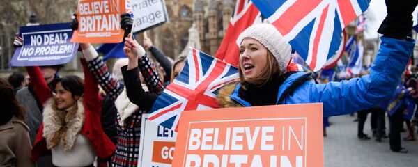 مظاهرات ضد خروج بريطانيا من الاتحاد الأوروبي، لندن 15 يناير/ كانون الثاني 2019 - سبوتنيك عربي