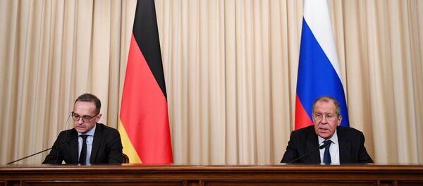 المؤتمر الصحفي المشترك لوزير الخارجية الروسي سيرغي لافروف ونظيره الألماني هايكو ماس، 18 يناير/ كانون الثاني 2019 - سبوتنيك عربي