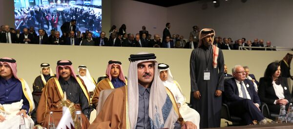 أمير قطر خلال القمة الاقتصادية - سبوتنيك عربي