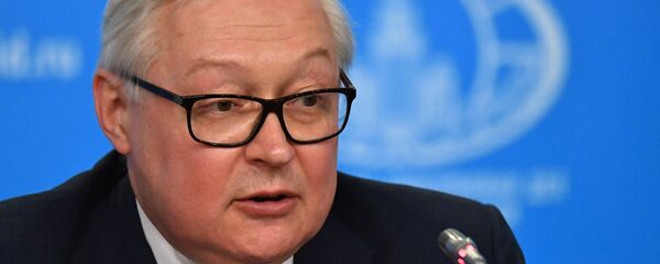 نائب وزير الخارجية الروسي، سيرغي ريابكوف خلال مؤتمر صحفي حول معاهدة الصواريخ متوسطة وبعيدة المدى - سبوتنيك عربي