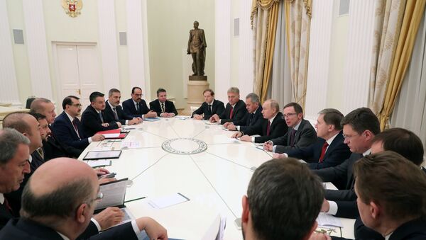 جلسة محادثات الرئيس الروسي مع نظيره التركي في موسكو - سبوتنيك عربي