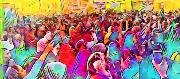 احتجاجات السودان للفنانة التشكيلية آمال محمود - سبوتنيك عربي