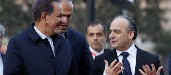 نائب الرئيس الإيراني إسحاق جهانغيري مع رئيس الوزراء السوري عماد خميس - سبوتنيك عربي