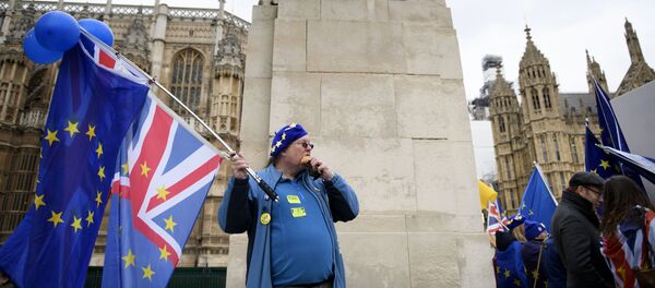 مظاهرات ضد خروج بريطانيا من الاتحاد الأوروبي، بريكسيت، لندن يناير/ كانون الثاني 2019 - سبوتنيك عربي