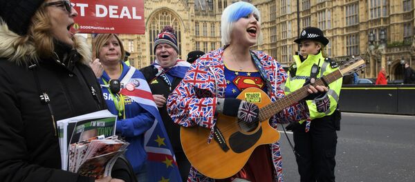 مظاهرات ضد خروج بريطانيا من الاتحاد الأوروبي، بريكسيت، لندن يناير/ كانون الثاني 2019 - سبوتنيك عربي