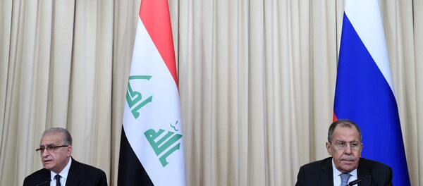 مؤتمر صحفي بين وزير الخارجية الروسي سيرغي لافروف ونظيره العراقي محمد الحكيم - سبوتنيك عربي