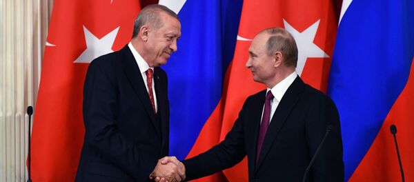 الرئيس فلاديمير بوتين يلتقي مع نظيره التركي رجب طيب أردوغان في موسكو، 23 يناير/ كانون الثاني 2019 - سبوتنيك عربي