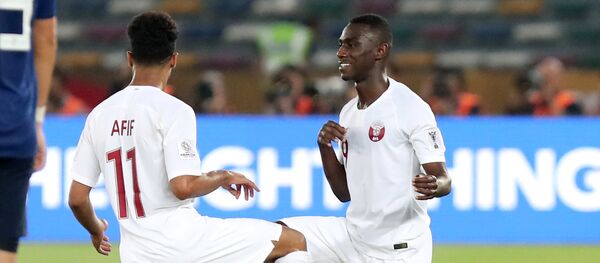 المعز علي في نهائي كأس آسيا بين منتخب قطر مع اليابان - سبوتنيك عربي