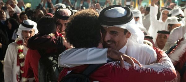 الأمير تميم سعيد بفوز منتخب قطر بكأس آسيا - سبوتنيك عربي