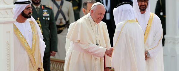استقبال بابا الفاتيكان فرنسيس في أبو ظبي، الإمارات العربية المتحدة 4 فبراير/ شباط 2019 - سبوتنيك عربي
