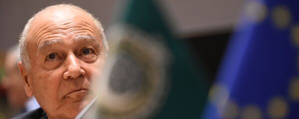 الأمين العام لجامعة الدول العربية، أحمد أبو الغيط، و الممثلة العليا للشؤون الخارجية في الاتحاد الأوروبي، فيديريكا موغيريني، 4 فبراير/ شباط 2019 - سبوتنيك عربي