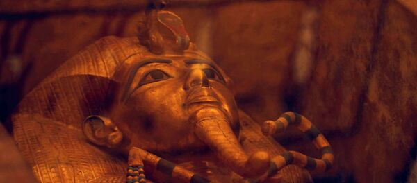 تابوت فرعوني للملك توت عنخ آمون في قبره المجدد حديثاً بوادي الملوك في الأقصر - سبوتنيك عربي