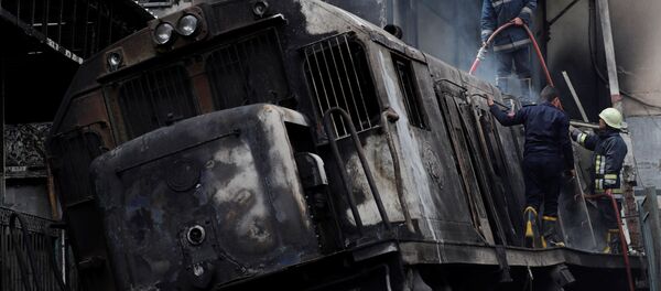 قطار محطة مصر المحترق قطار محطة مصر المحترق - سبوتنيك عربي