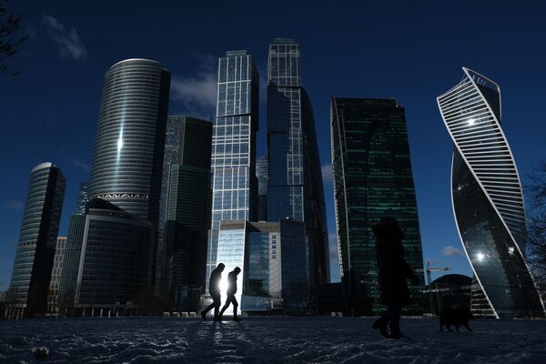 ناطحات سحاب المجمع الاقتصادي موسكفا سيتي (موسكو سيتي) وسط العاصمة الروسية موسكو - سبوتنيك عربي