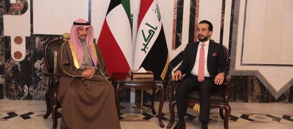 زيارة رئيس مجلس الأمة في دولة الكويت مرزوق علي الغانم، ولقائه مع رئيس مجلس النواب العراقي محمد الحلبوسي، العراق، 28 فبراير/ شباط 2019 زيارة رئيس مجلس الأمة في دولة الكويت مرزوق علي الغانم، ولقائه مع رئيس مجلس النواب العراقي محمد الحلبوسي، العراق، 28 فبراير/ شباط 2019 - سبوتنيك عربي