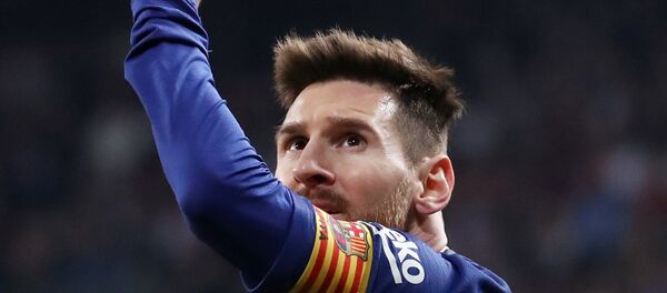 كابتن فريق نادي برشلونة، ليونيل ميسي، مباراة برشلونة وريال مدريد، 27 فبراير/ شباط 2019 - سبوتنيك عربي