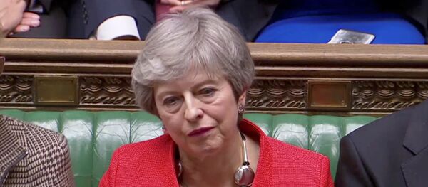 تريزا ماي بعد رفض البرلمان البريطاني خطتها للخروج من الاتحاد الأوروبي للمرة الثانية تريزا ماي بعد رفض البرلمان البريطاني خطتها للخروج من الاتحاد الأوروبي للمرة الثانية - سبوتنيك عربي