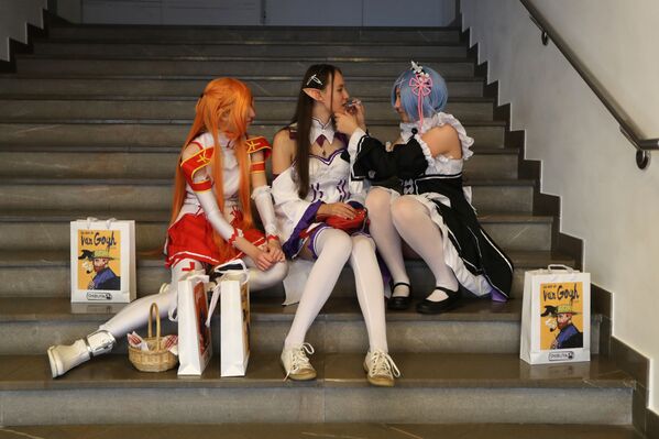 المشاركون في المهرجان الدولي موناكو أنيمي للألعاب (Monaco Anime Game International Conferences) يستعدون لهذا الحدث في موناكو، 9 مارس/ آذار 2019 - سبوتنيك عربي