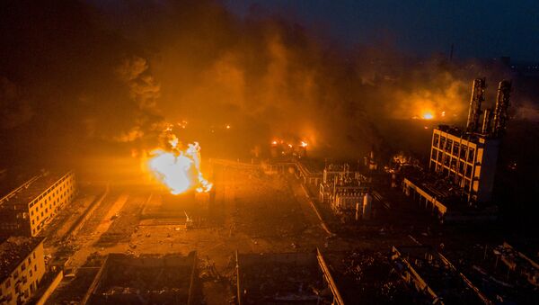 تصاعد الدخان بعد انفجار في مصنع كيماويات في الصين - سبوتنيك عربي