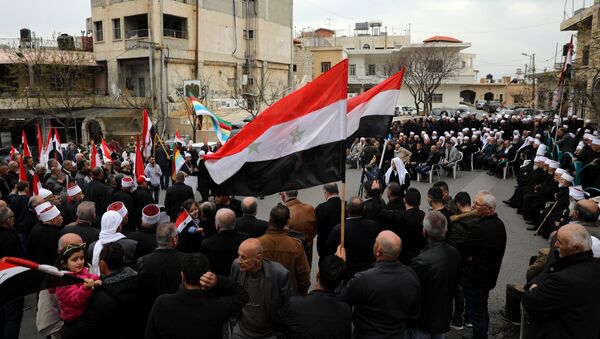 احتجاجات في مجدل شمس استنكارا لتصريحات ترامب حول الجولان السوري المحتل - سبوتنيك عربي