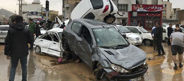 إيران - المناطق المنكوبة إثر السيول الهائلة التي غمرت البلدات الإيرانية، 25 مارس/ آذار 2019 - سبوتنيك عربي