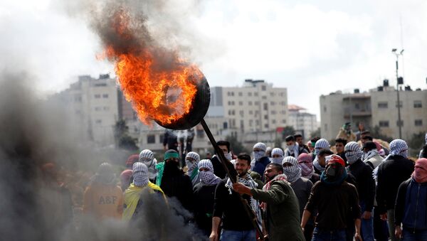 مسيرة فلسطينية في الضفة الغربية - سبوتنيك عربي