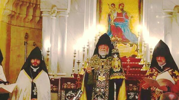 جانب من إعادة افتتاح كتدرائية الأربعين شهيد بحلب - سبوتنيك عربي