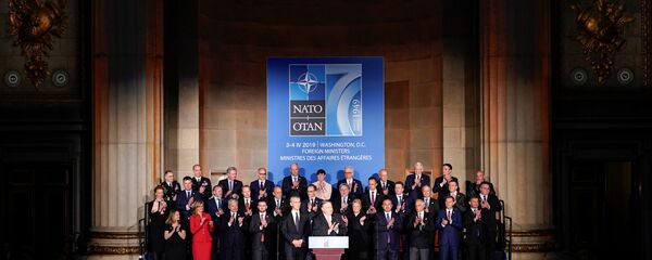 وزير الخارجية الأمريكية خلال اجتماعه مع وزراء خارجية حلف الناتو في واشنطن في أبريل 2019 - سبوتنيك عربي