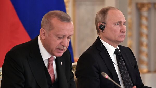 الرئيس التركي رجب طيب أردوغان والرئيس الروسي فلاديمير بوتين - سبوتنيك عربي