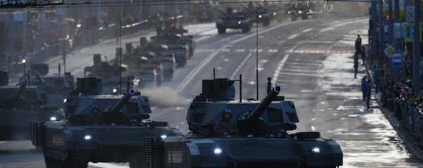 وصول المعدات العسكرية إلى بروفة العرض العسكري بمناسبة عيد النصر في موسكو، 30 أبريل/ نيسان 2019 وصول المعدات العسكرية إلى بروفة العرض العسكري بمناسبة عيد النصر في موسكو، 30 أبريل/ نيسان 2019 - سبوتنيك عربي