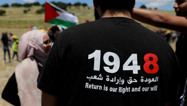 فلسطنيون يشاركون في مسيرة بمناسبة النكبة شمال إسرائيل - سبوتنيك عربي