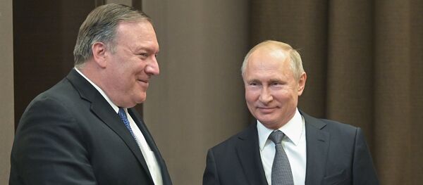 لقاء الرئيس الروسي فلاديمير بوتين مع وزير الخارجية الأمريكي مايك بومبيو لقاء الرئيس الروسي فلاديمير بوتين مع وزير الخارجية الأمريكي مايك بومبيو - سبوتنيك عربي