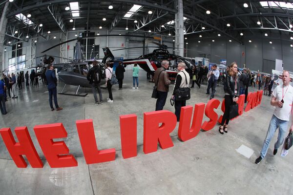 المعرض الدولي الثاني عشر لصناعة المروحيات HeliRussia - 2019 في معرض كروكوس إكسبو في موسكو - سبوتنيك عربي
