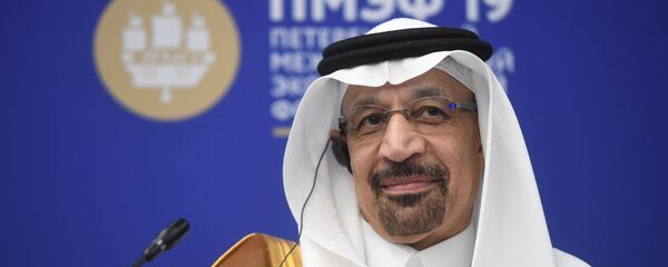 وزير الطاقة السعودي خالد الفالح في منتدة سان بطرسبورغ الاقتصادي الدولي، 7 يونيو/ حزيران 2019 - سبوتنيك عربي