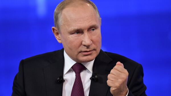 الخط المباشر مع الرئيس الروسي فلاديمير بوتين، 20 يونيو/ حزيران 2019 - سبوتنيك عربي