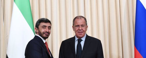 وزير الخارجية الإماراتي عبدالله بن زايد آل نهيان ووزير الخارجية الروسي سيرغي لافروف في موسكو، 26 يونيو/ حزيران 2019 - سبوتنيك عربي