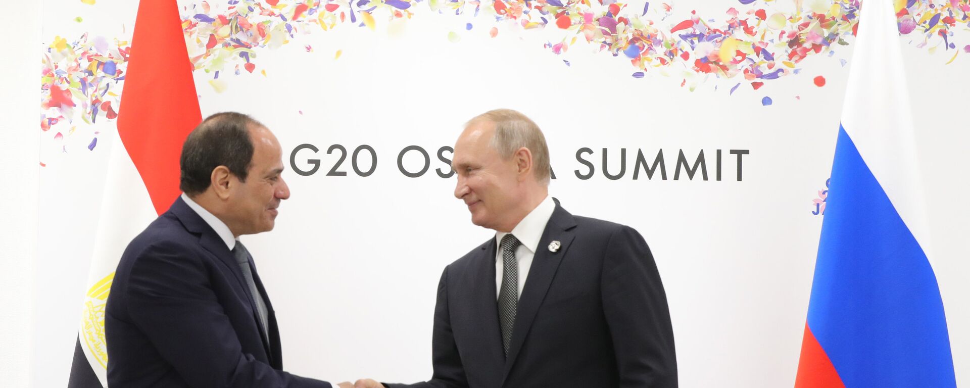 فلاديمير بوتين وعبد الفتاح السيسي في قمة العشرين باليابان - سبوتنيك عربي, 1920, 17.06.2022