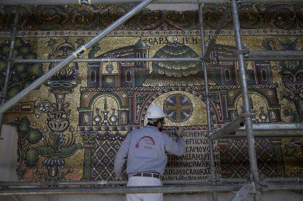 أعمال الترميم في كنيسة المهد في فلسطين  - سبوتنيك عربي