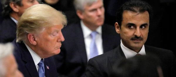 الرئيس الأمريكي دونالد ترامب مع أمير قطر تميم بن حمد آل ثاني الرئيس الأمريكي دونالد ترامب مع أمير قطر تميم بن حمد آل ثاني - سبوتنيك عربي