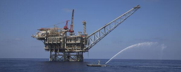 منصة حفر في حقل تمار للغاز الطبيعي في البحر الأبيض المتوسط قبالة ساحل إسرائيل - سبوتنيك عربي