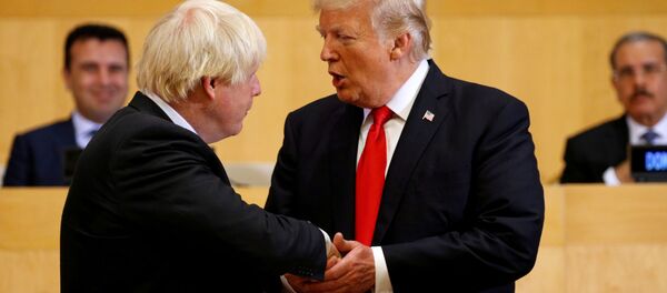 الرئيس الأمريكي دونالد ترامب و رئيس وزراء بريطانيا بوريس جونسون  - سبوتنيك عربي